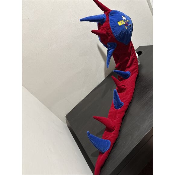 Vintage Bart Simpson Plush Spiked Dragon Tail Hat Red Blue Cosplay Costume Cap - Picture 2 of 12